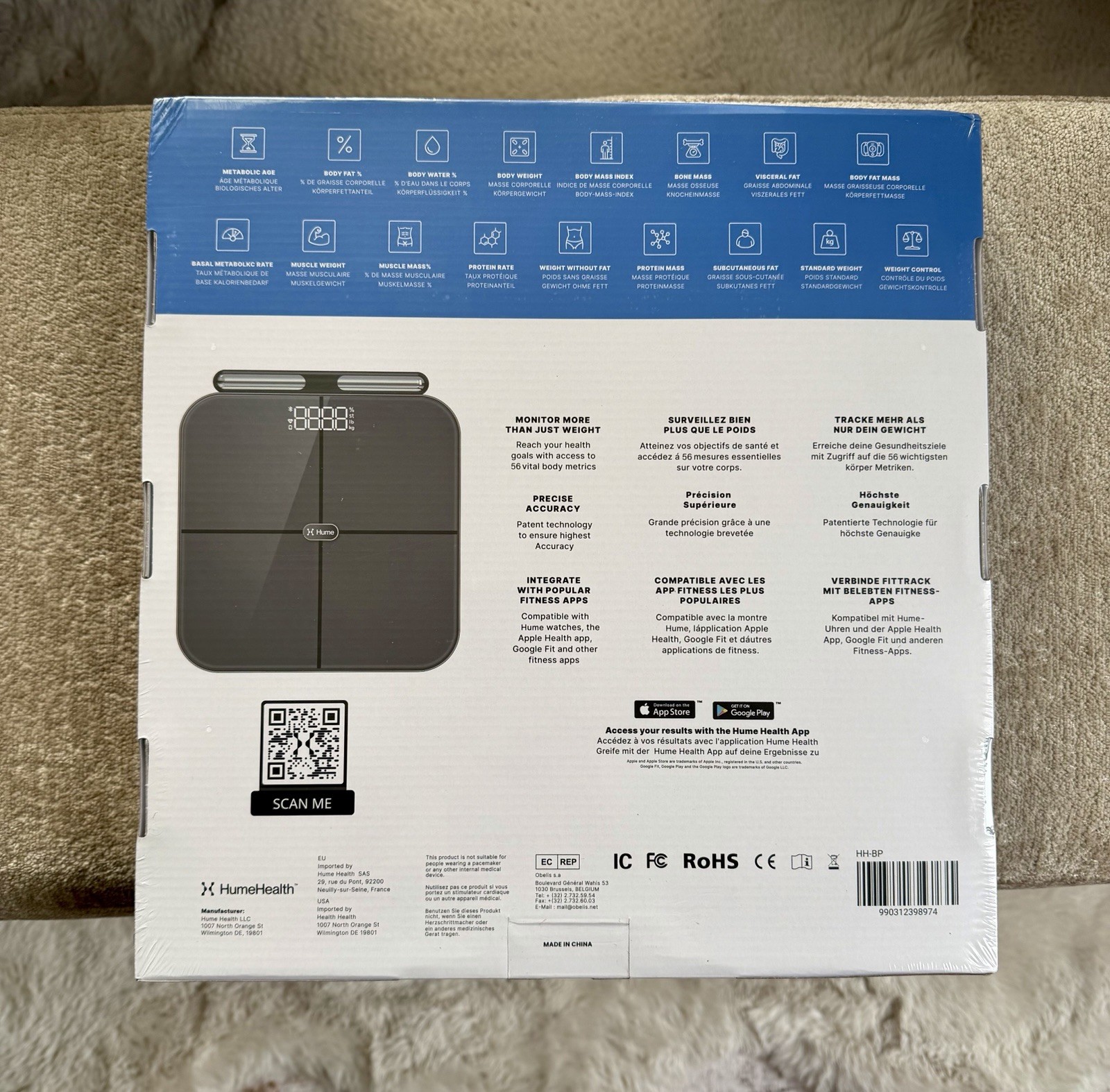 Brand New Hume Health The Body Pod Home Body Analyzer & Scale