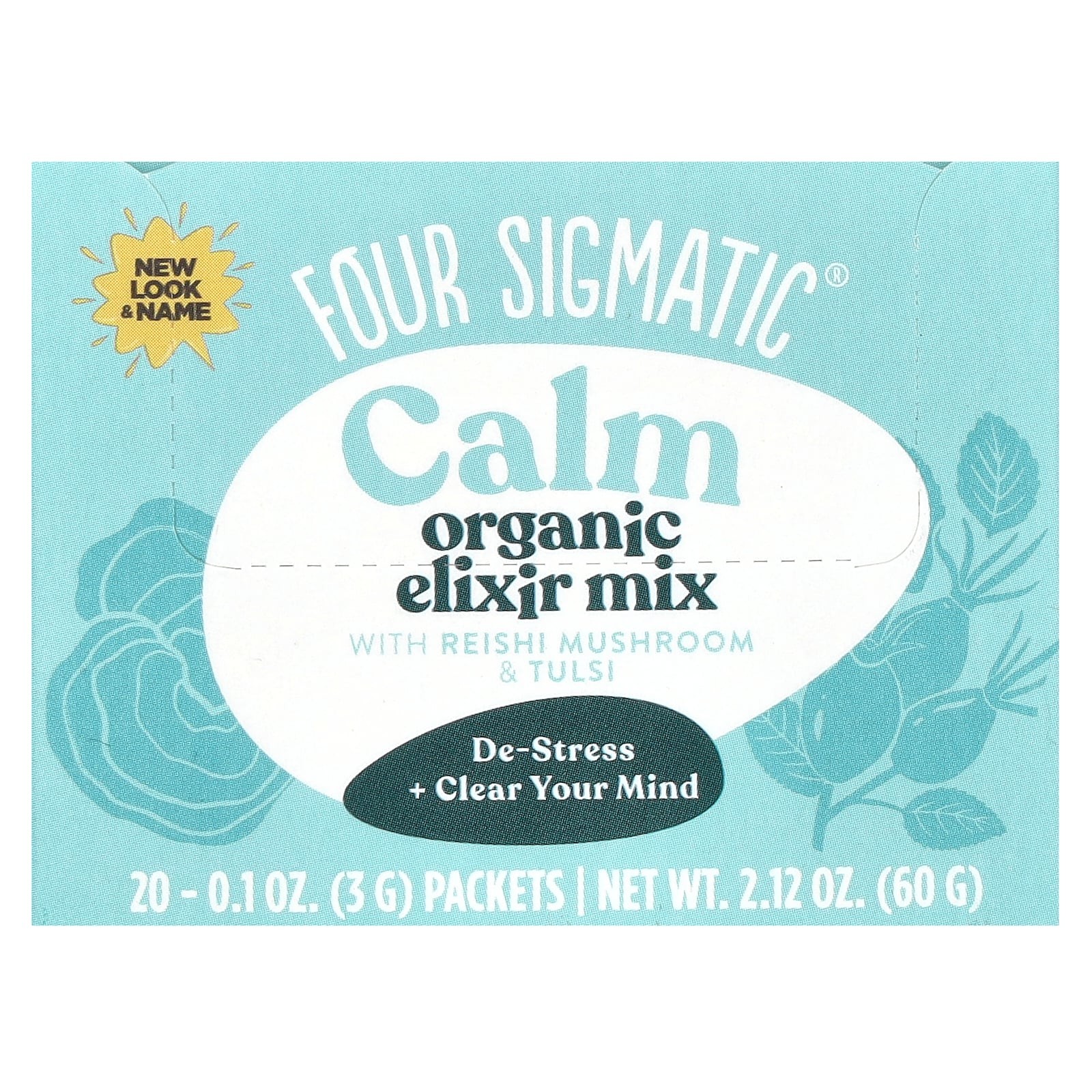 2 X Four Sigmatic, Calm, Organic Elixir Mix With Reishi Mushroom & Tulsi, Caffe