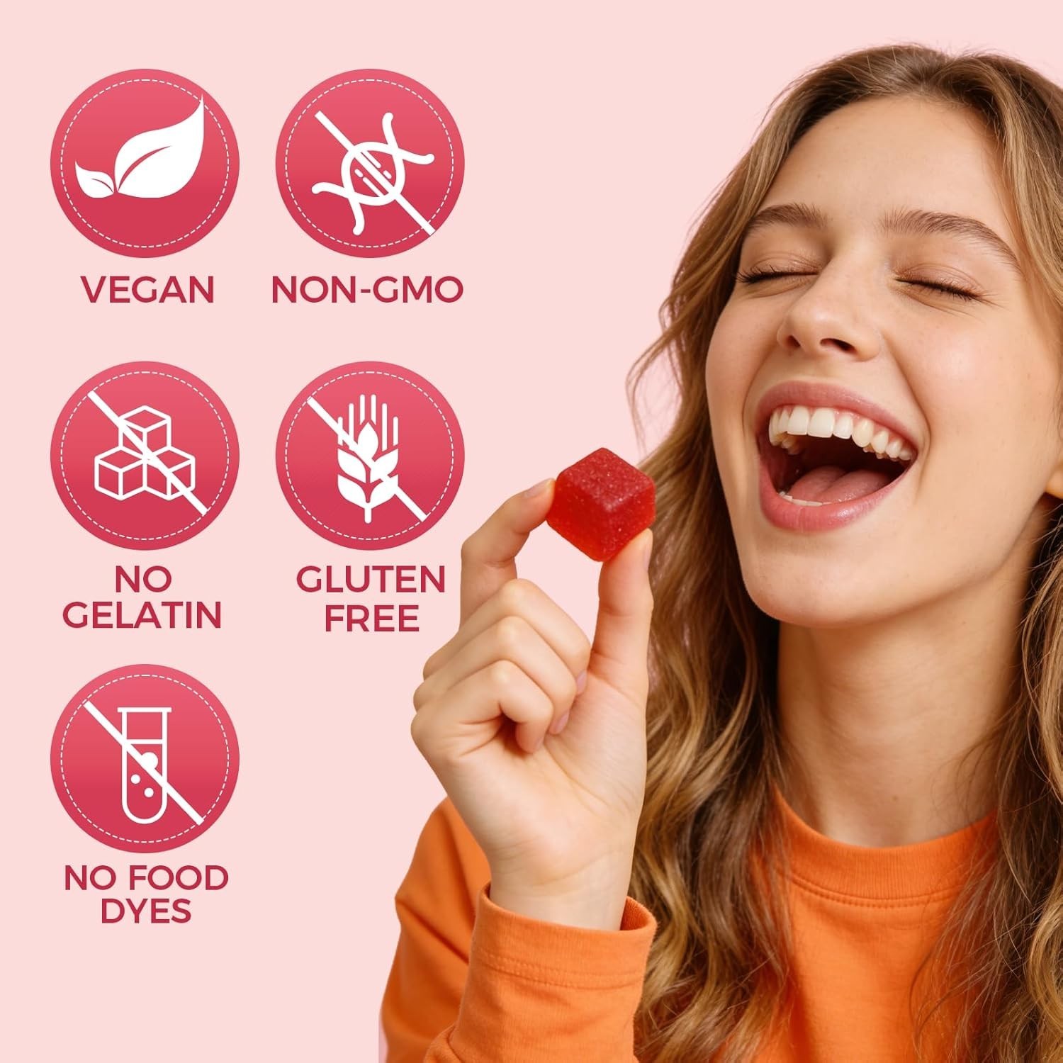 Spicy Cubes Hot Peach Gummies With Chili Pepper, Maca Root And Muira Puama Gummy