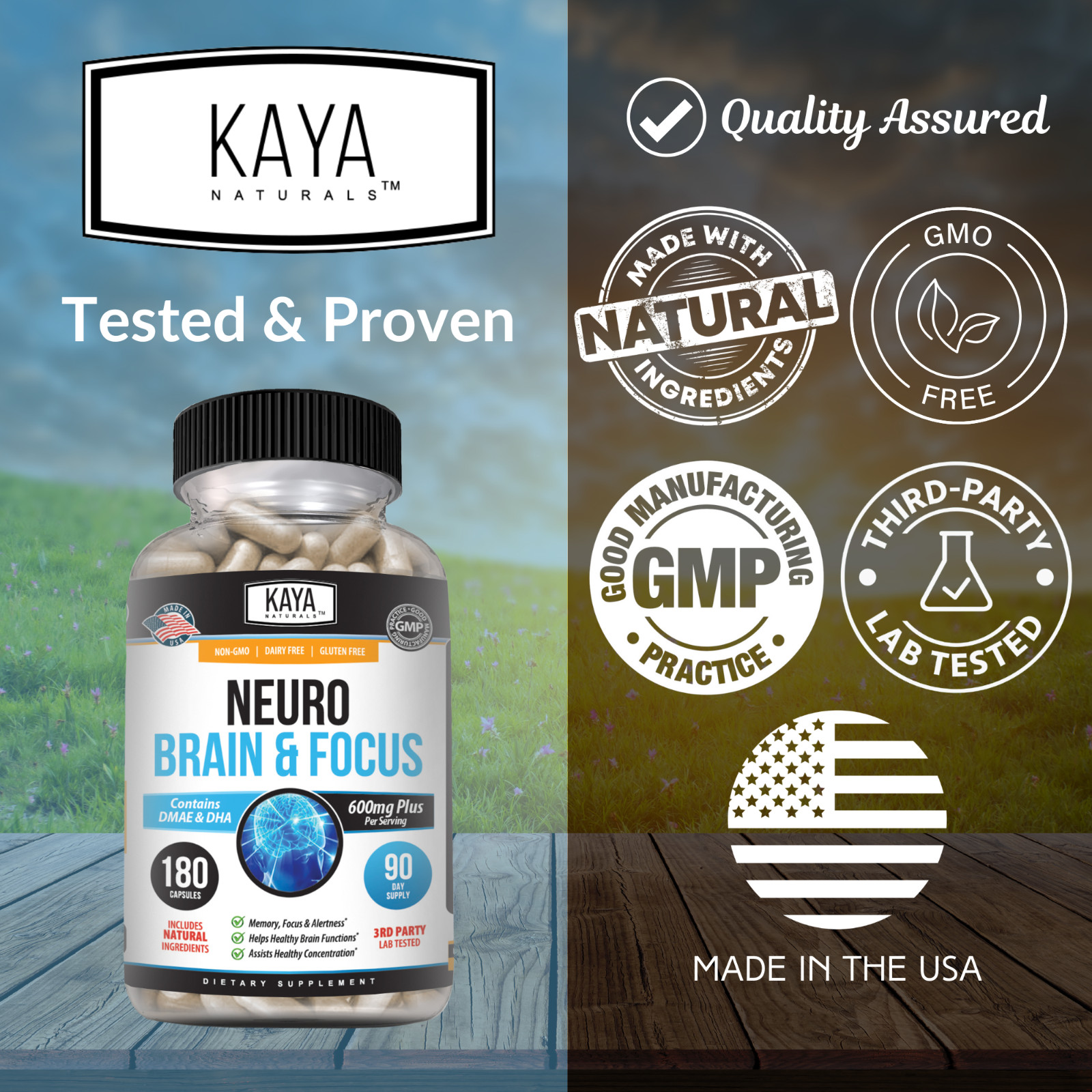 Neuro Brain & Focus 180ct Memory Function Clarity Energy Nootropic