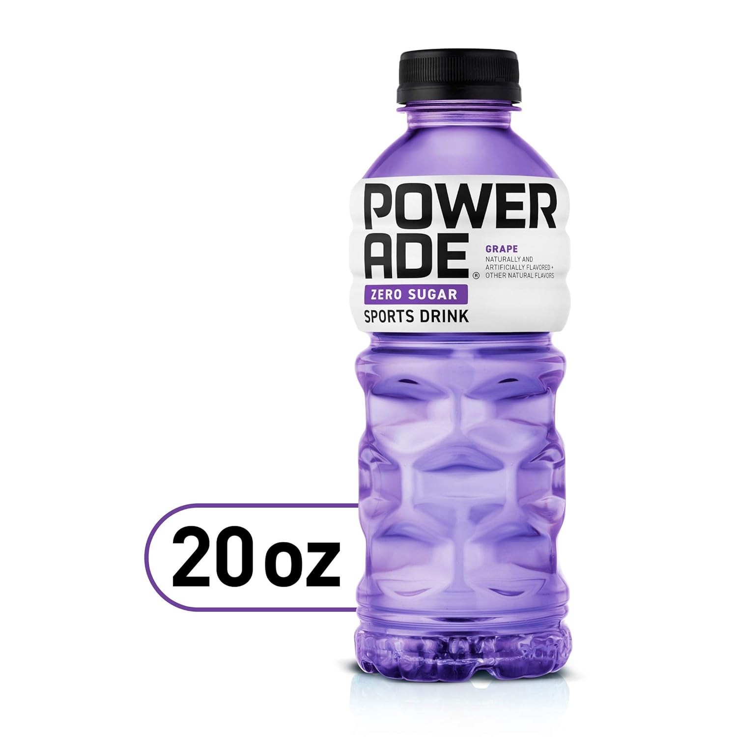 POWERADE Electrolyte Enhanced Zero Sugar Grape Sports Drink, 20 Ounce (Pack of 8