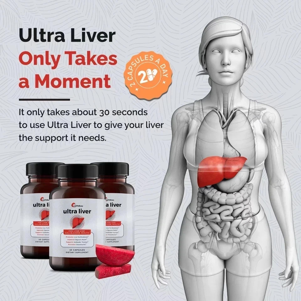 UpWellness Ultra Liver Supplement 3 Pack Liver & Gallbladder Support Formula
