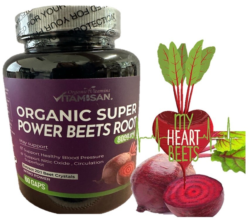 Beet Root Extract 8000mg – Superfood Circulation Support – Vitamisan 60 Caps