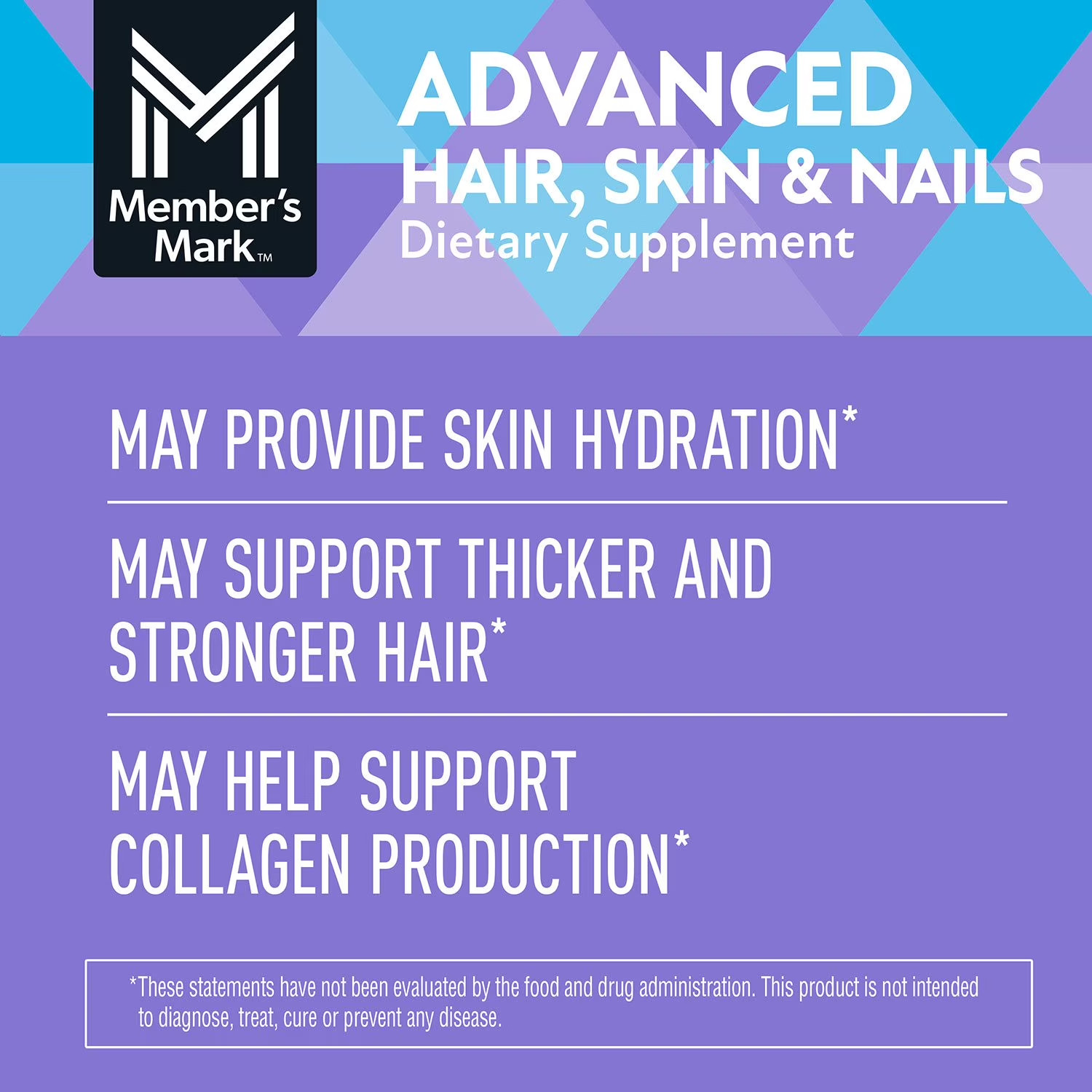 Member’s Mark Advanced Hair Skin & Nails Softgels 120 Count