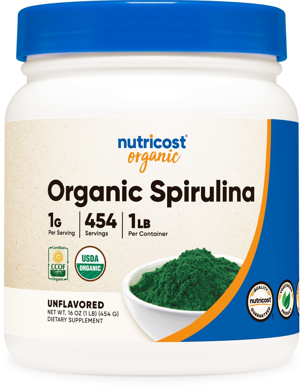 Nutricost Organic Spirulina Powder 454 Grams (1LB) – 1g Per Serving, 454 Serving