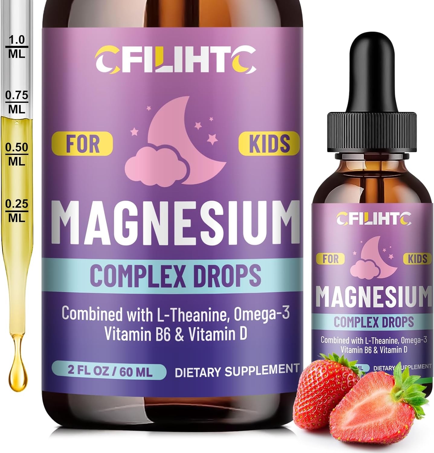 Kids Magnesium Liquid Drops-Magnesium Glycinate Liquid for Kids Supplement