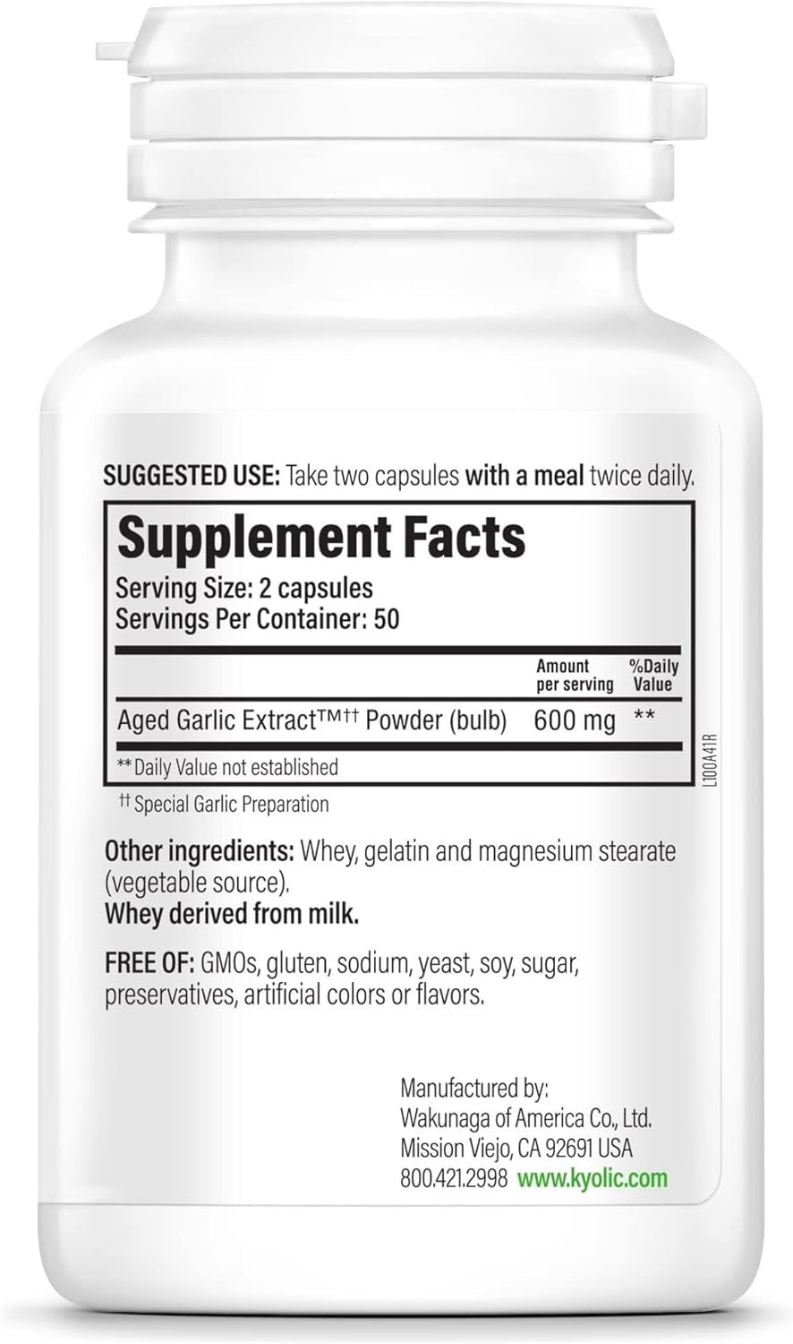 Kyolic Aged Garlic for Cardiovascular Support – 100 Capsules