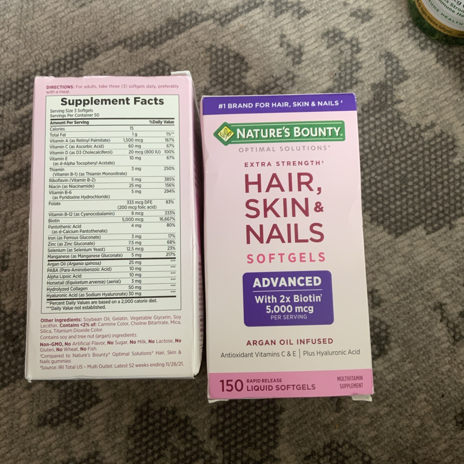 2 PACK Nature’s Bounty – Hair Skin Nails Extra Strength Biotin Softgel Exp 6/26