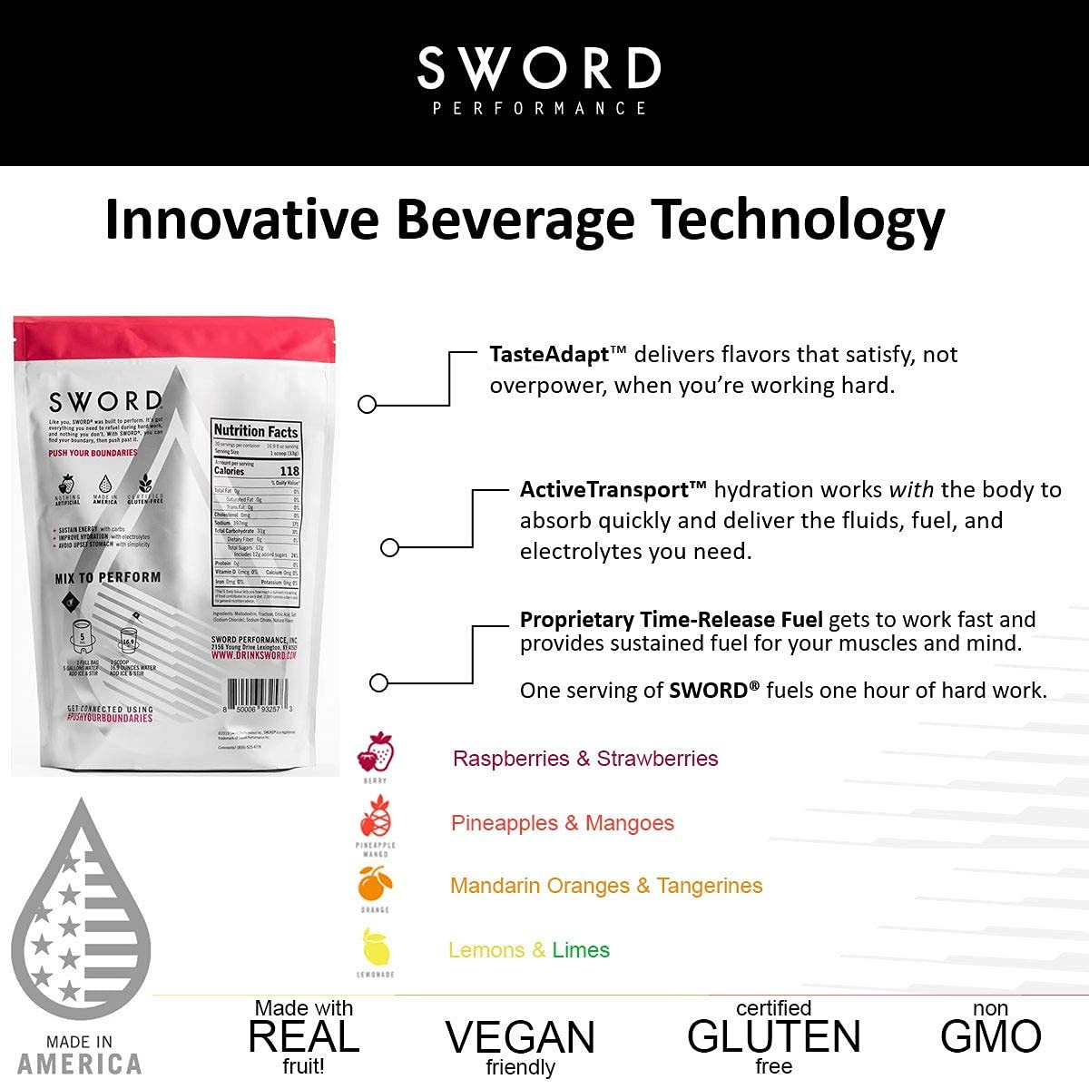 SWORD PERFORMANCE Electrolyte Replenisher Powder Drink Mix, Berry, 30-Serving…
