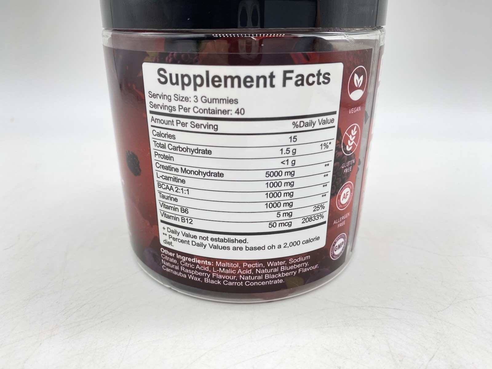 Creatine Monohydrate Gummies Complex 8000mg With L-carnitine – 120 Ct