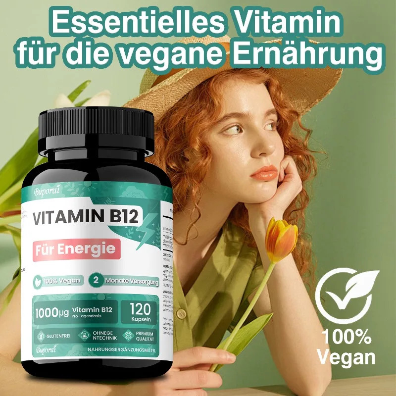 Vitamin B12 120pcs, Reduce Fatigue, Improve Memory, Promotes Cellular Energy