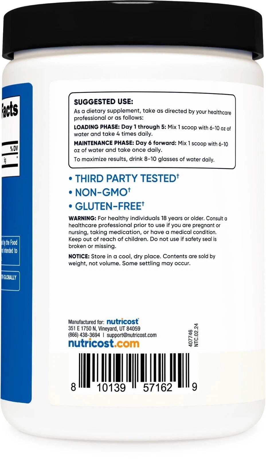 Nutricost Pure Creatine Monohydrate 500 Gram Powder