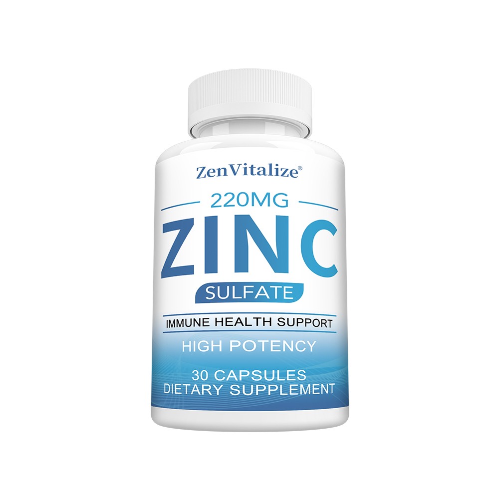 Zinc Sulfate Supplements Immune Supports Skin Hair Nails Health Oxidative Stress