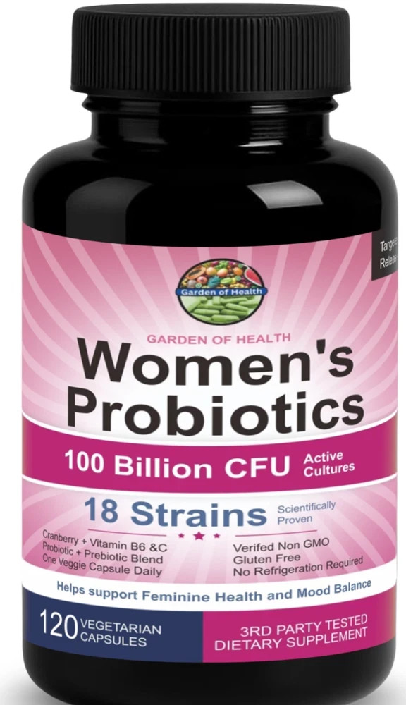 Garden Of Health Womens Probiotics 100 Billion CFU 18 Strains Immune 120-Capsul