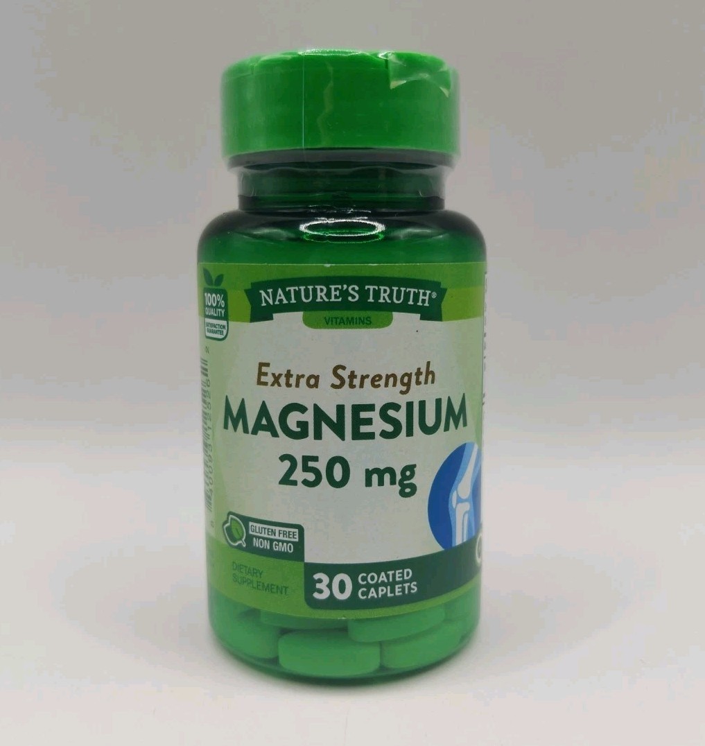 Natures Truth Magnesium Extra Strength 250mg 30 Capsules EXP 9/2026 Gluten Free