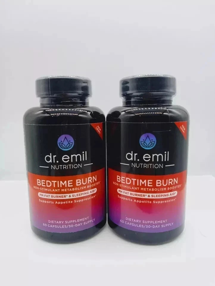 Dr Emil Nutrition Bedtime Burn PM Fat Burner Sleep Aid Pills 60 Count, Pack of 3