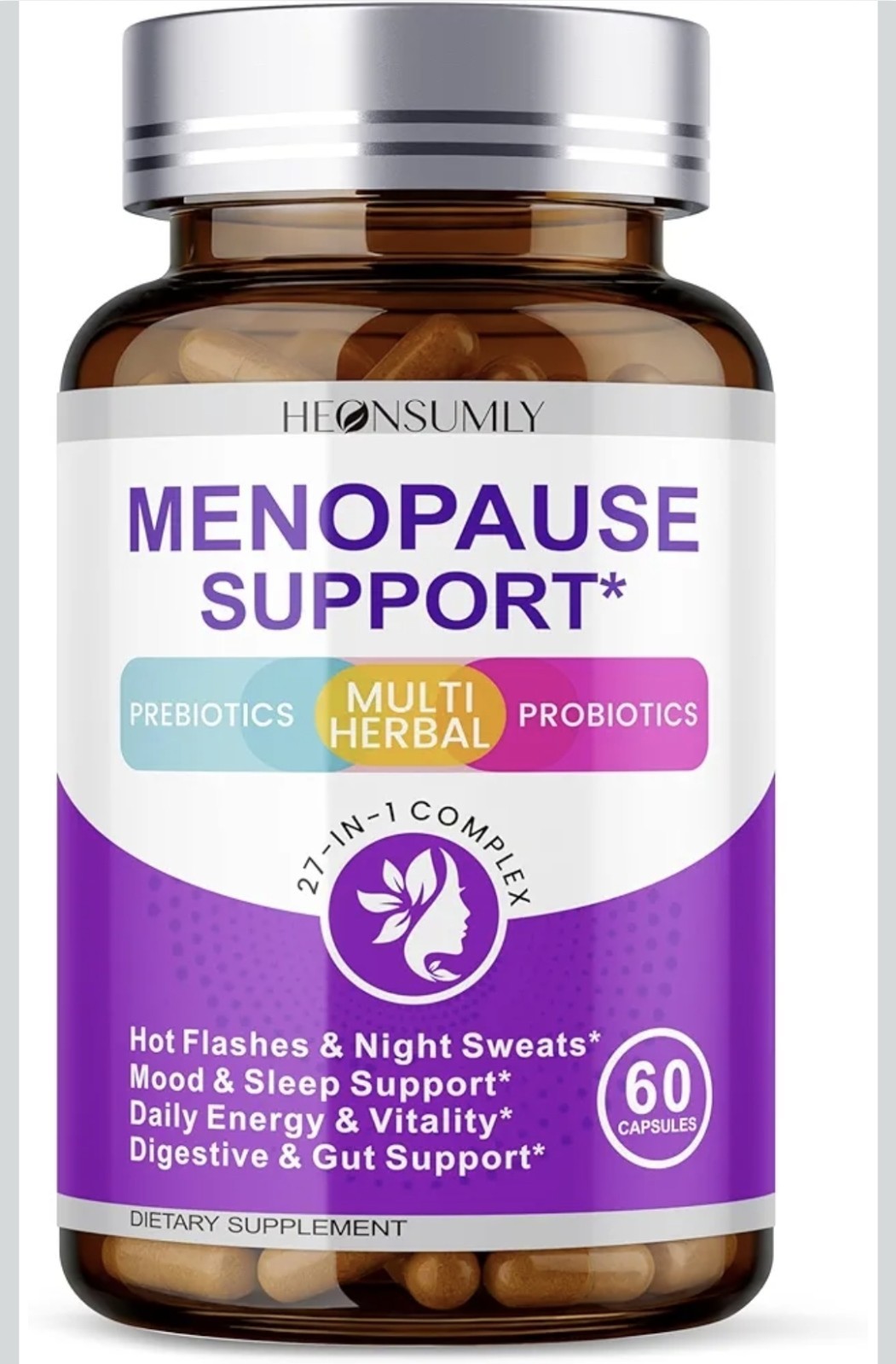 Heonsumly Menopause Support Probiotic Capsules 60 Ct Vegan Non-GMO Gluten-Free