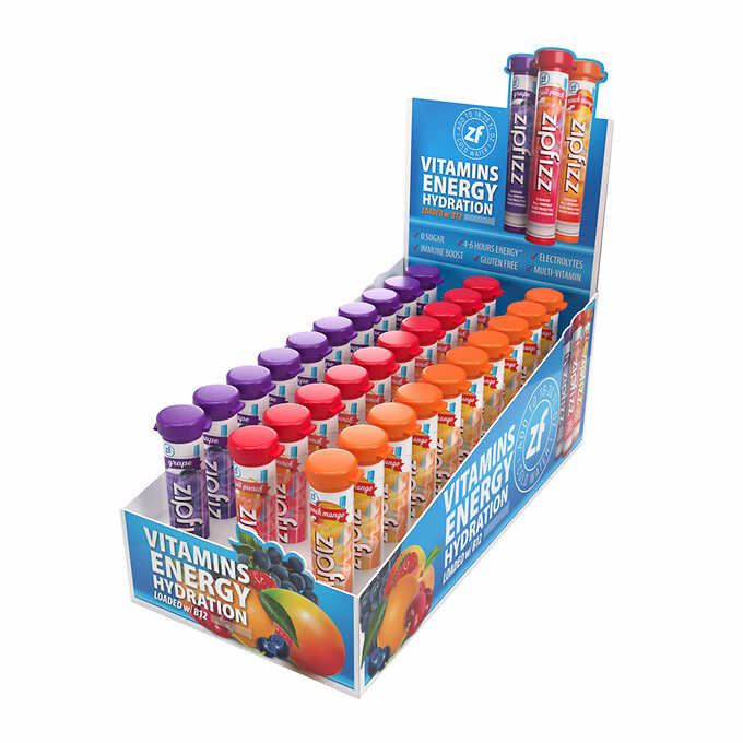 Zipfizz Multi-Vitamin Energy Hydration Drink Mix, Variety Pack 30 Tubes EXP 6/26