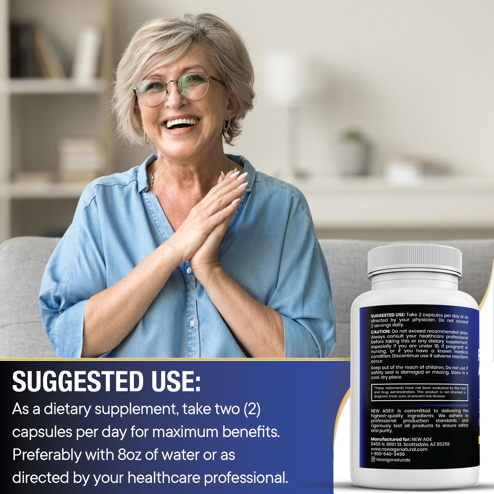 NEW AGE DHEA Supplement – Pregnenolone for Men & Women 60 Count (Pack of 3)