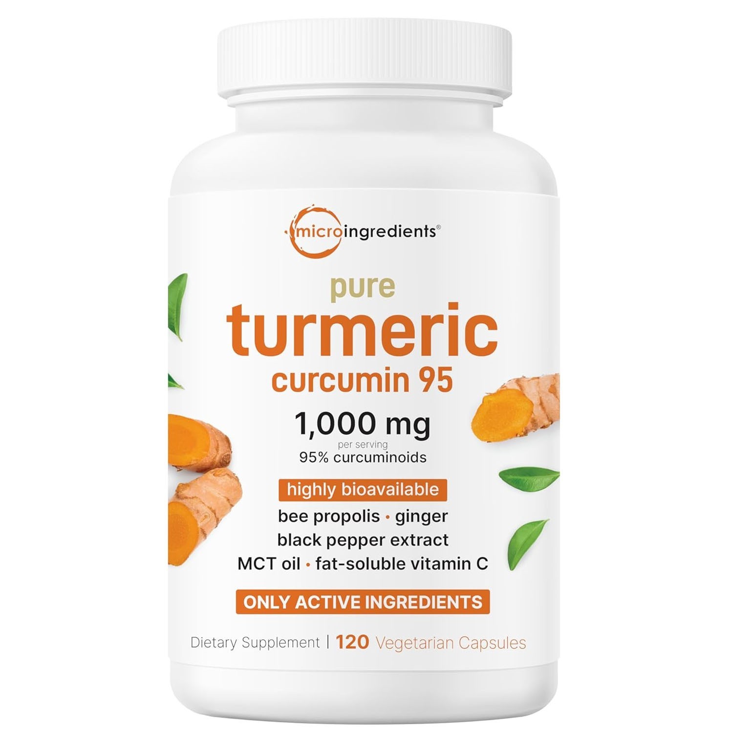 2PACK Micro Ingredients Turmeric Curcumin 1,000mg 6-in-1 Complex 120 Capsules