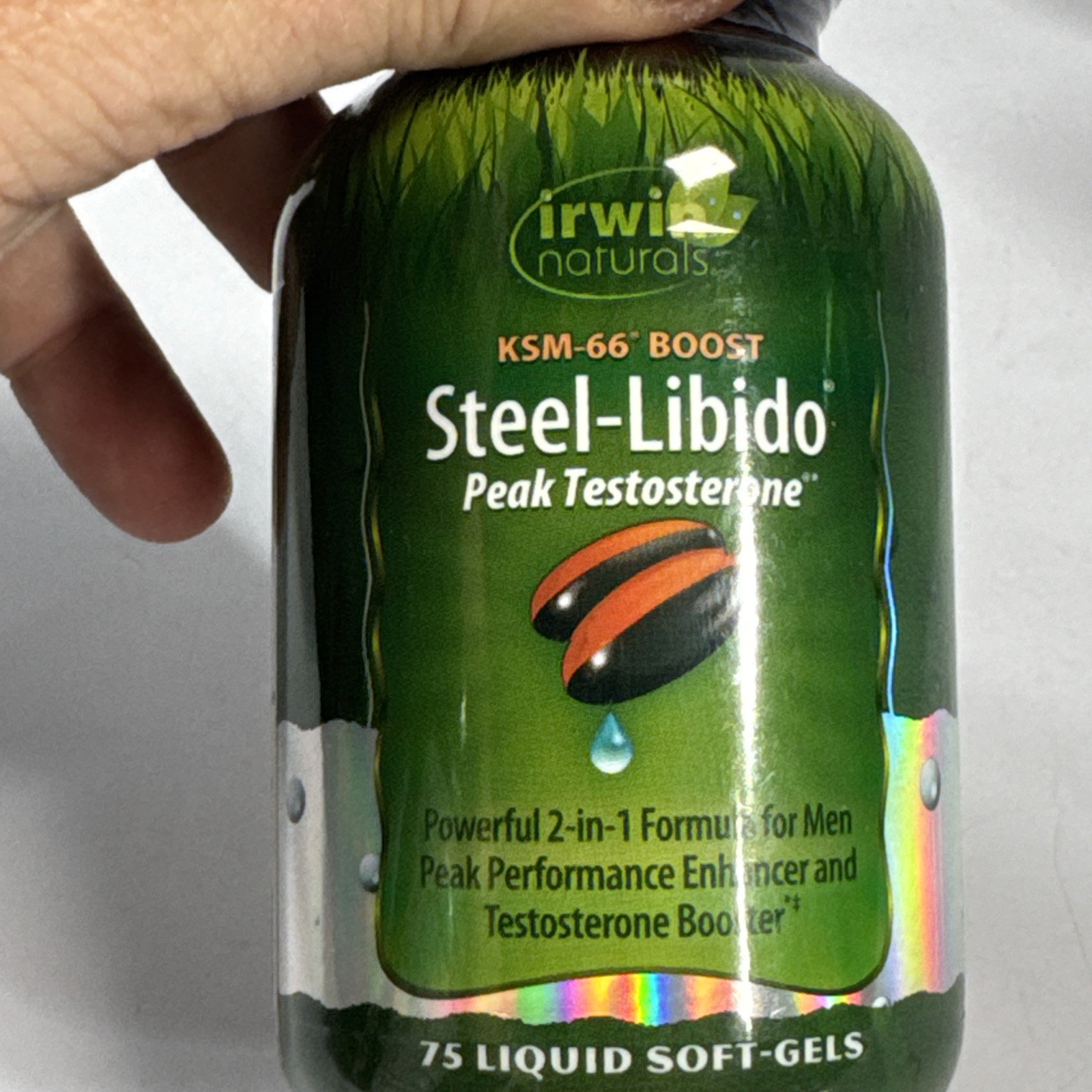 Irwin Steel-Libido® Peak Testost 75 Liquid Soft-Gels Sealed 08/2027 New Sealed