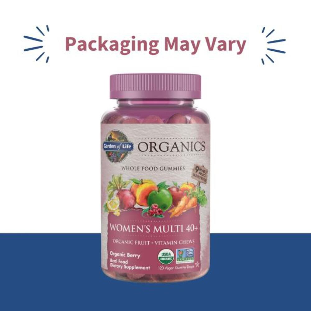 10/26 Garden of Life Organics Women 40+ Gummy Vitamins – Berry – Certified Organ