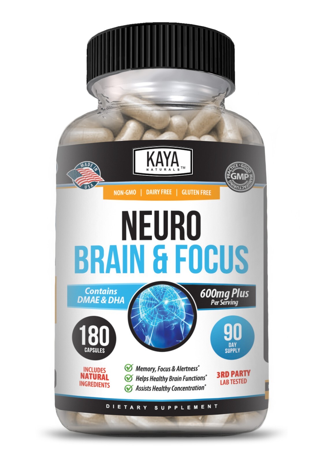 Neuro Brain & Focus 180ct Memory Function Clarity Energy Nootropic