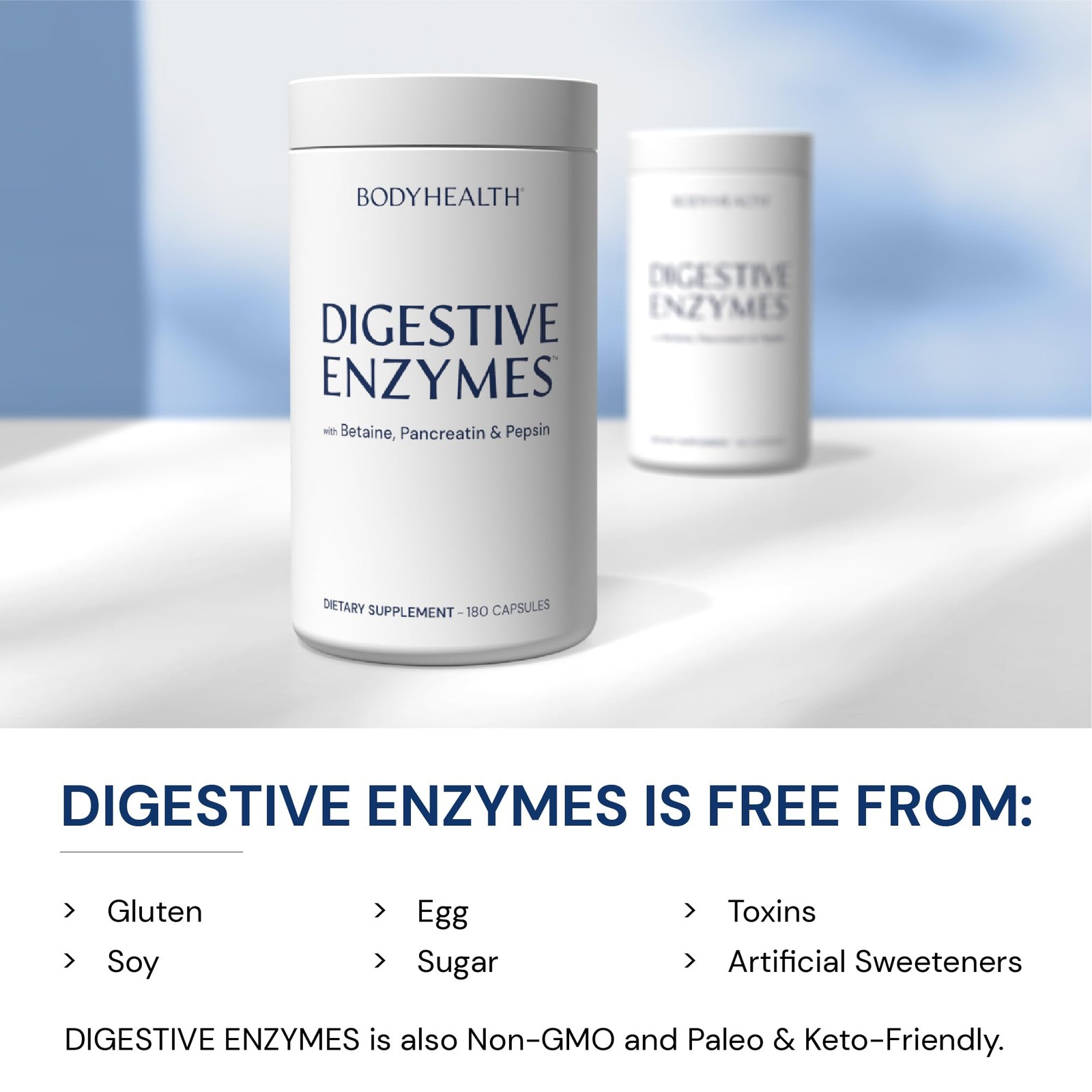 Bodyhealth Digestive Enzymes Full Spectrum Digestive Support 180 Caps Betaine