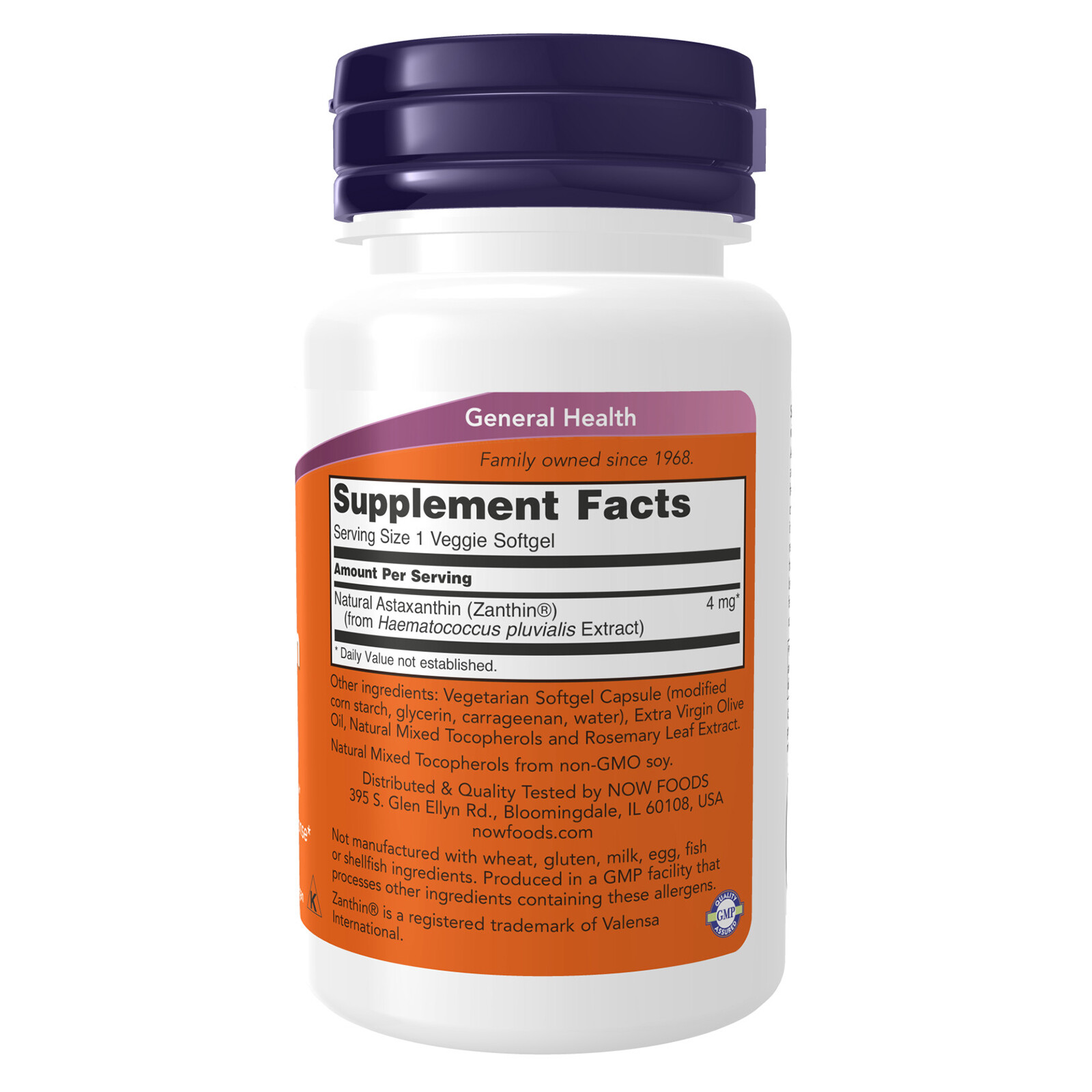 NOW FOODS Astaxanthin 4 mg – 60 Veggie Softgels