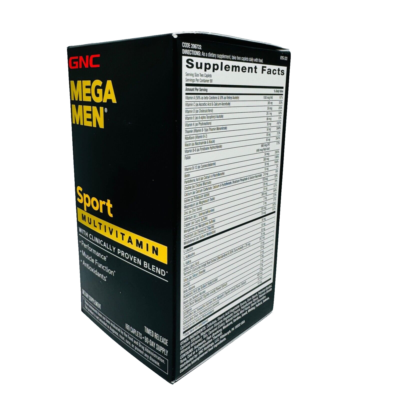 Gnc Mega Men Sports Multivitamin 180 Caplets Free Shipping Expiry 06/2026
