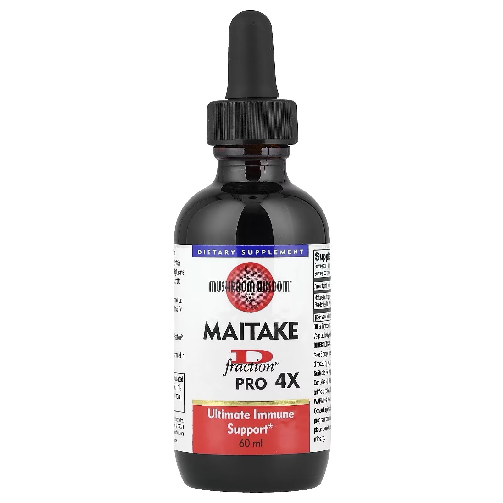 Mushroom Wisdom Maitake D Fraction Pro 4X Dietary Supplement 60 ml EXP 12/2027