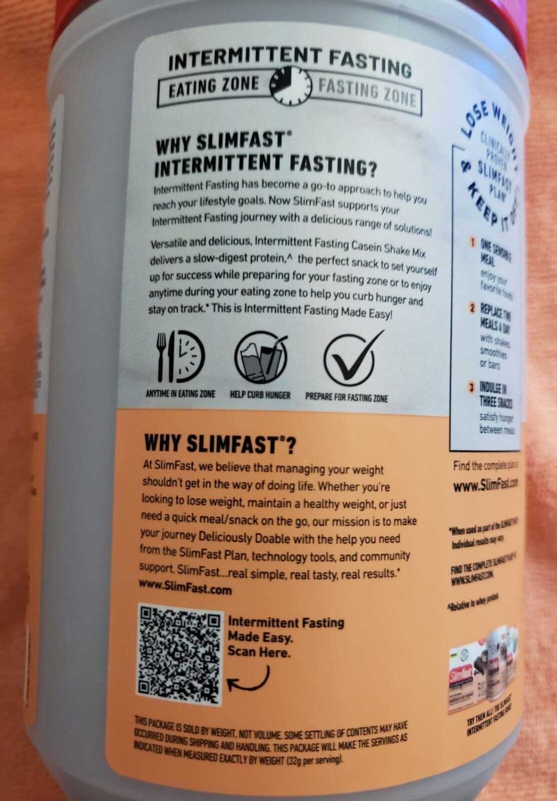 SLIM FAST – Intermittent Fasting – Double Chocolate Cake – 11.3 oz – Exp 4/2025