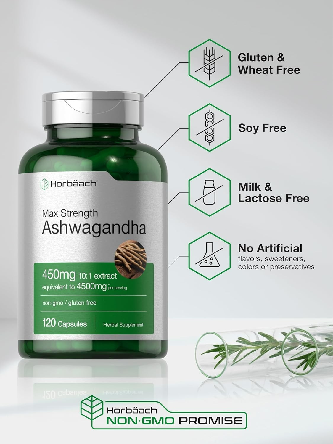 Ashwagandha Capsules | 4500 mg | 120 Count | by Horbaach……