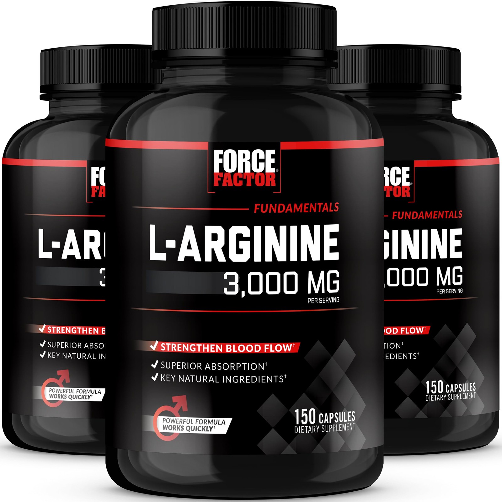 Force Factor L-Arginine3-Packnitric Oxide Supplement Bioperine To Help Build