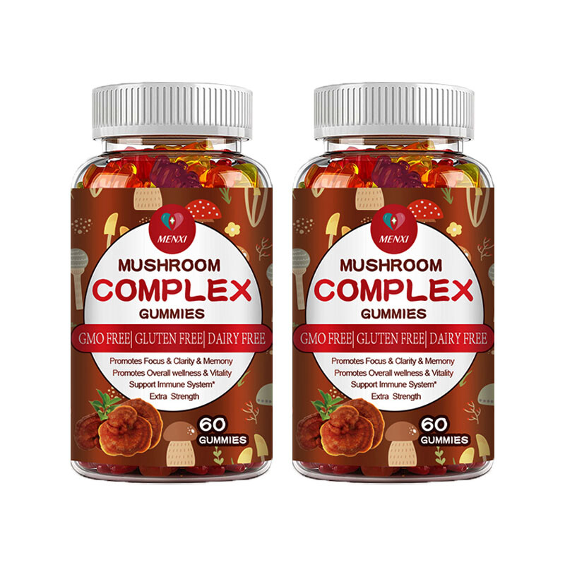 Mushroom Extract Complex Gummies Lions Mane Chaga Reishi Focus Memory Immunity
