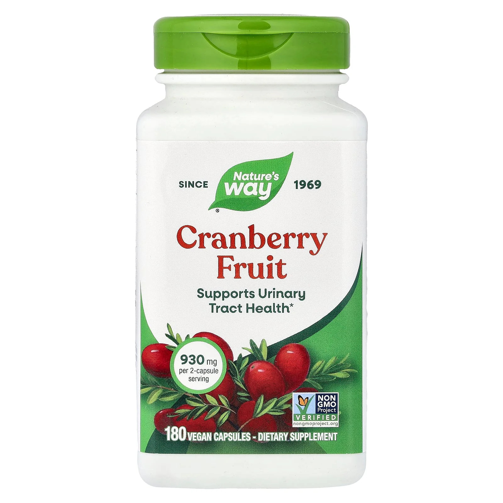 2 X Nature’s Way, Cranberry Fruit, 180 Vegan Capsules (465 mg per Capsule)