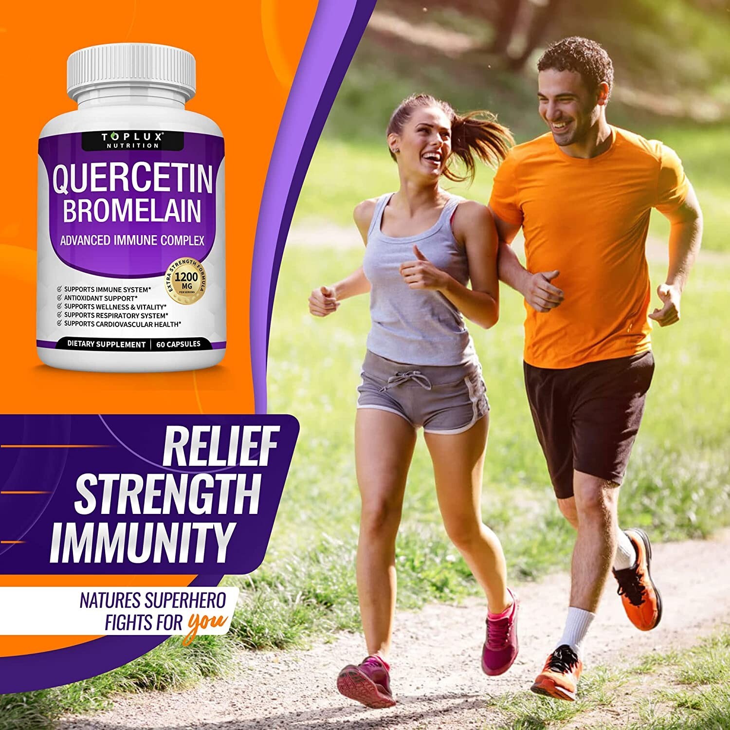 Quercetin With Bromelain 1200Mg – Natural Immune supplement, Vegetarian Capsules