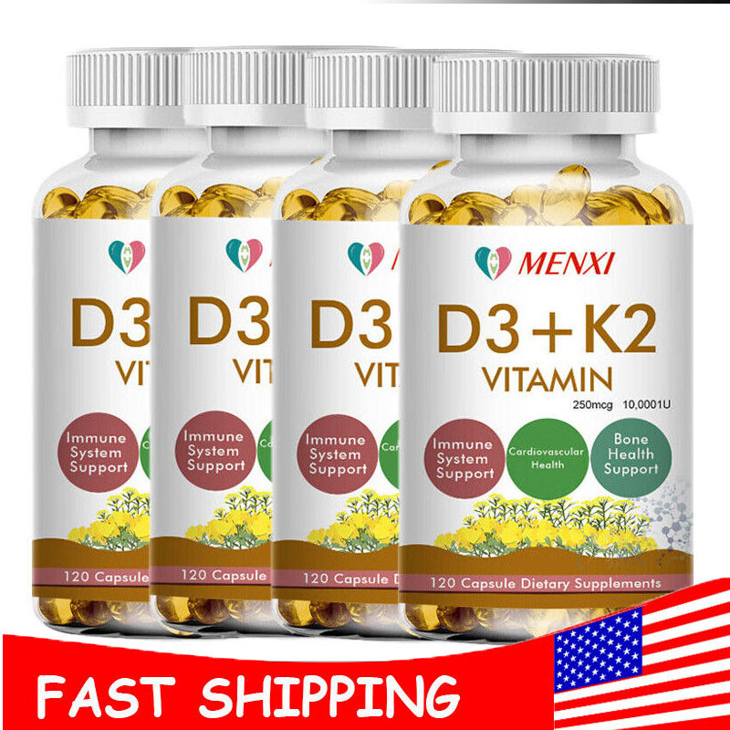 Vitamin D3 10000IU and K2 MK-7 250mcg – 120 Tablets – Immune Support Wellness US