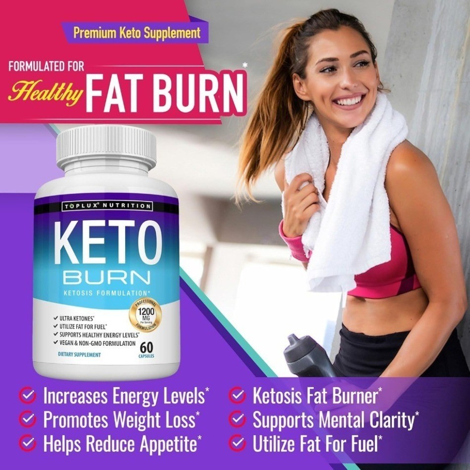 2Pack-Toplux Nutrition Keto Burn 1200mg Ketosis Formula 60 Capsules