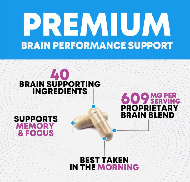 Brain Memory Supplement Focus Cognitive Support Mental Clarity Nootropic Formula