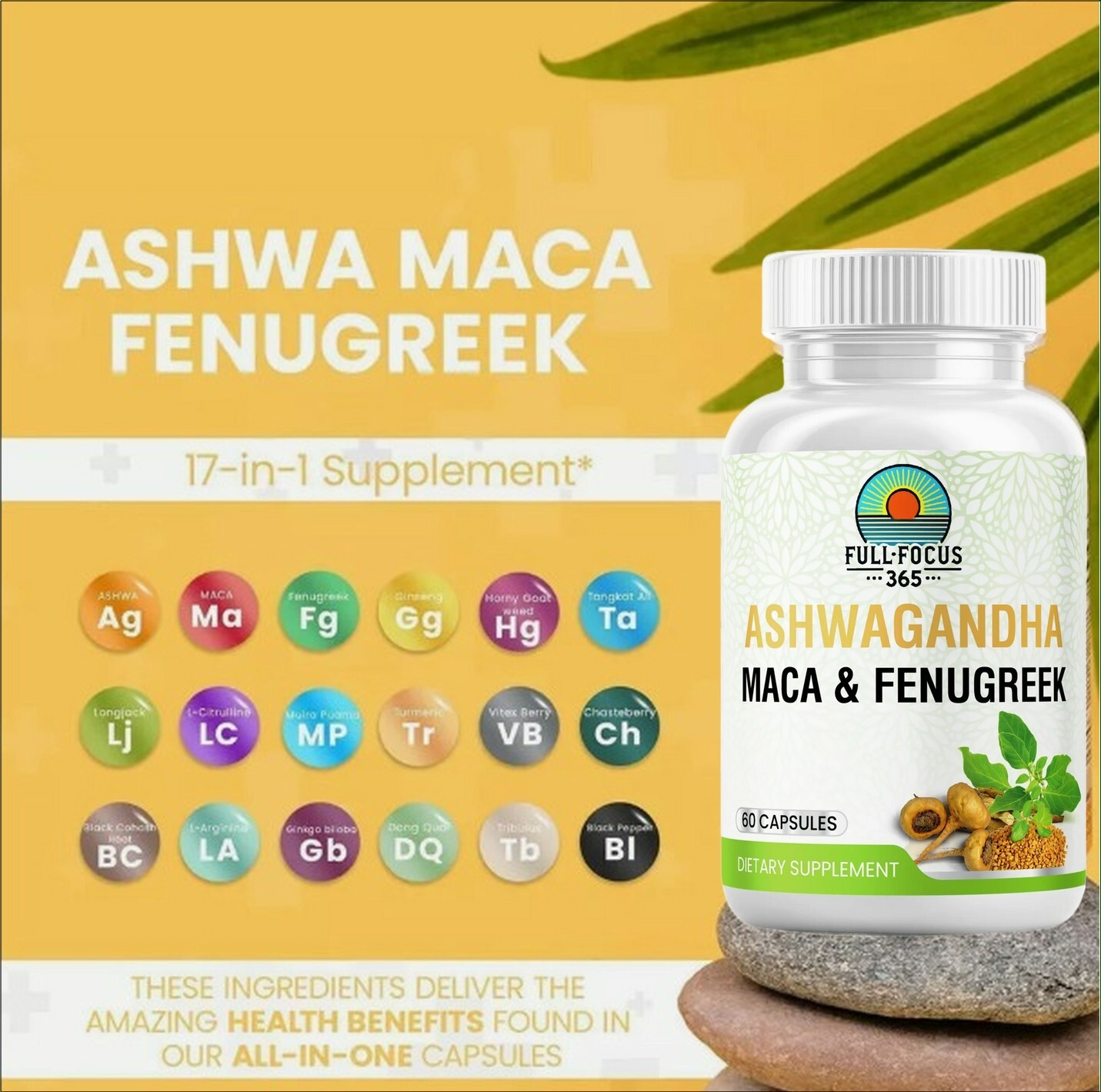 Ashwagandha Maca Capsules Fenugreek Supplement Capsules 60pcs