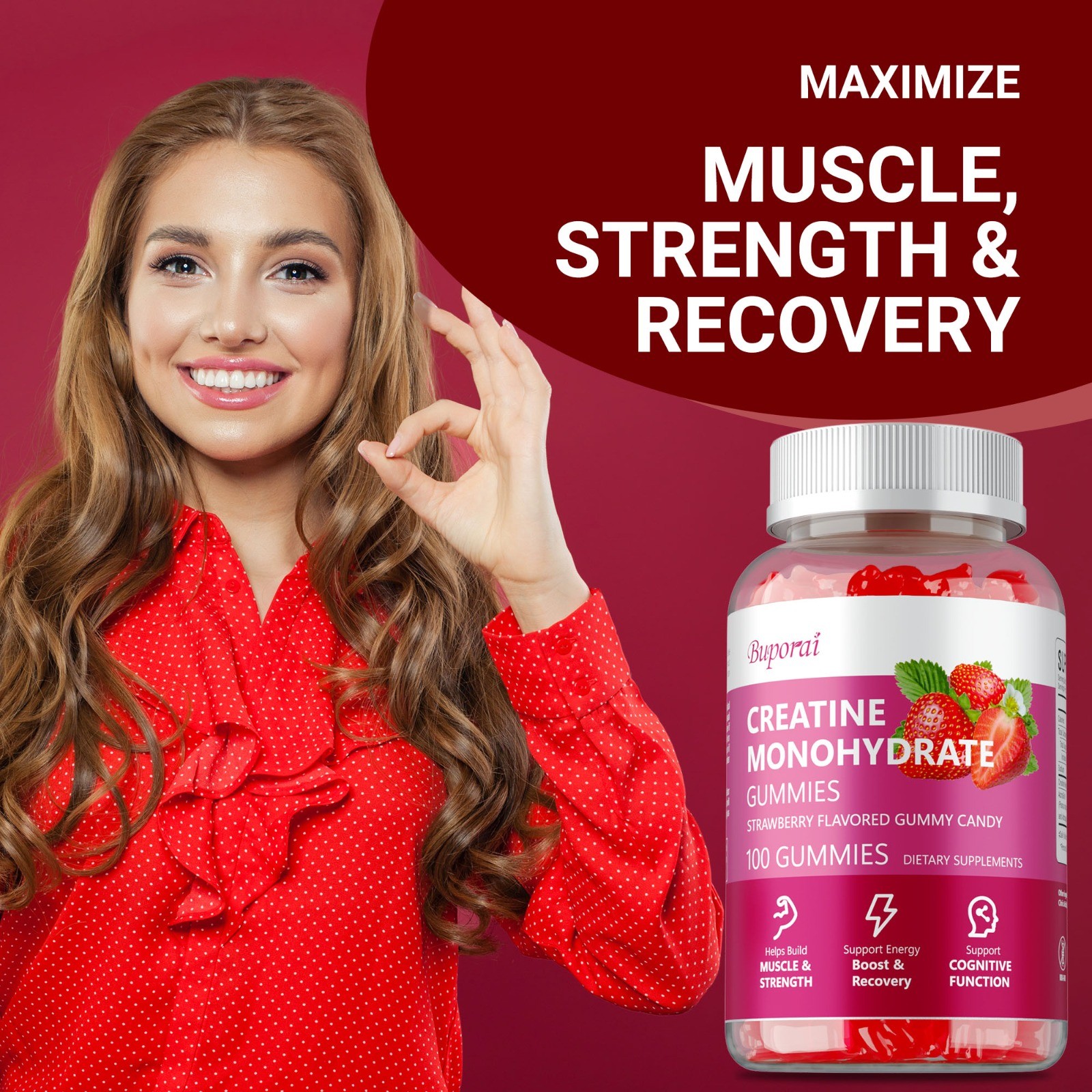 Creatine Monohydrate 100pcs – Promote Muscle Growth and Improves Endurance