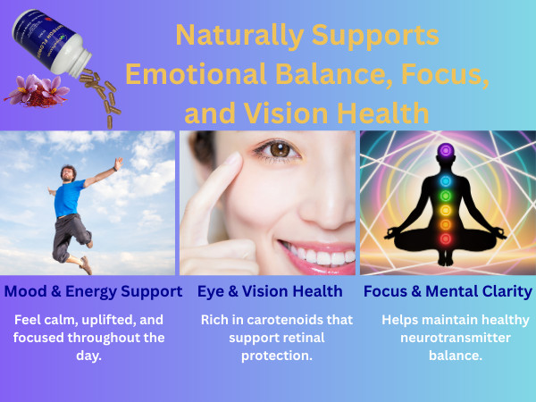 4 Bottles Authentic Saffron Extract for Mood & Focus – Large Size (480 Capsules)