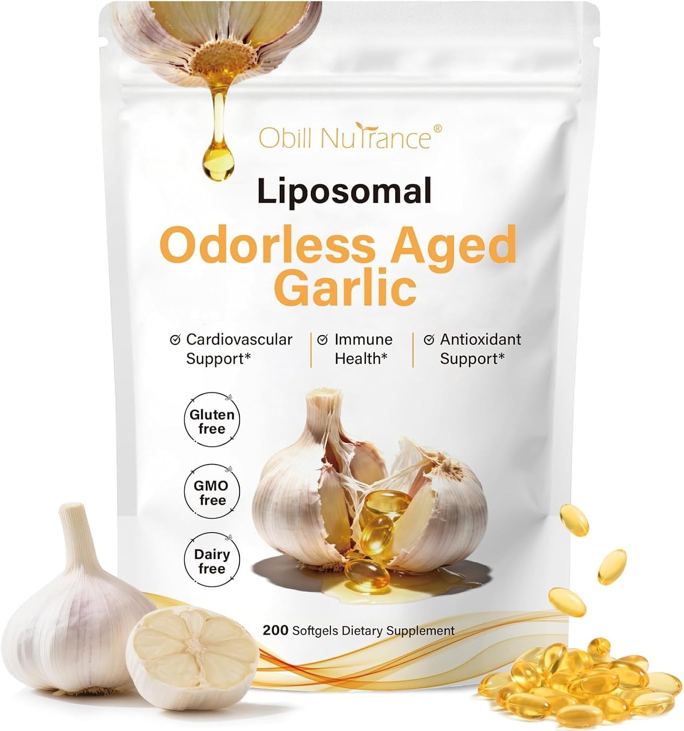 Aged Garlic Extract, 7500Mg Odorless Organic Garlic Supplements, 2 Years Aged Ga