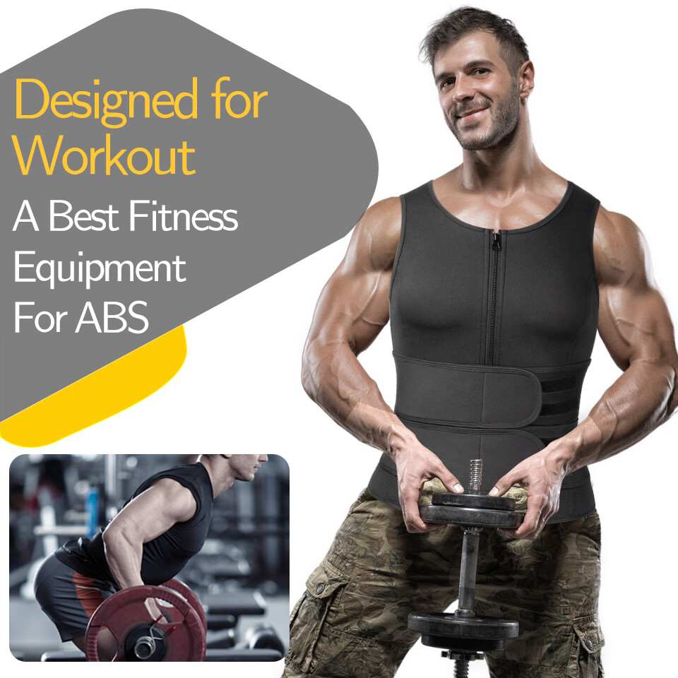 Men Body Shaper Waist Trainer Sauna Sweat Tank Underwear Fat Burner Shapewear US