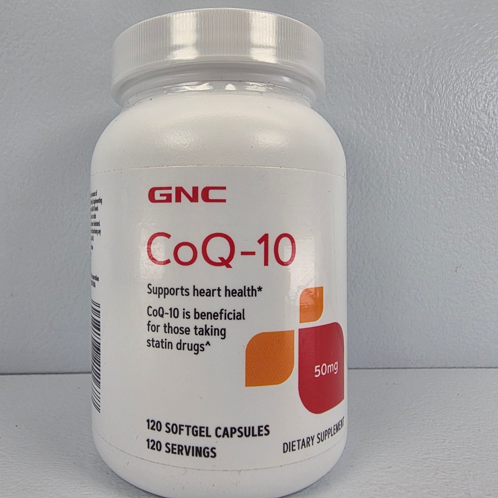 GNC CoQ-10 50mg Heart Health Support 120 Softgel Capsules Exp 07/27 774424