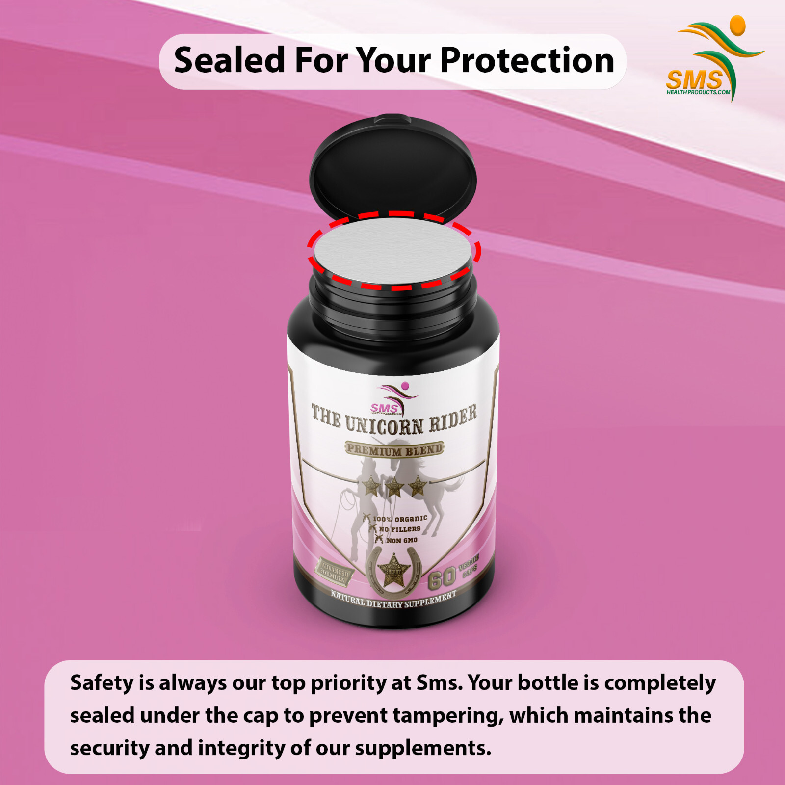 The Original Unicorn Rider 180 Vegetarian Caps For Womens Health Organic By SMS
