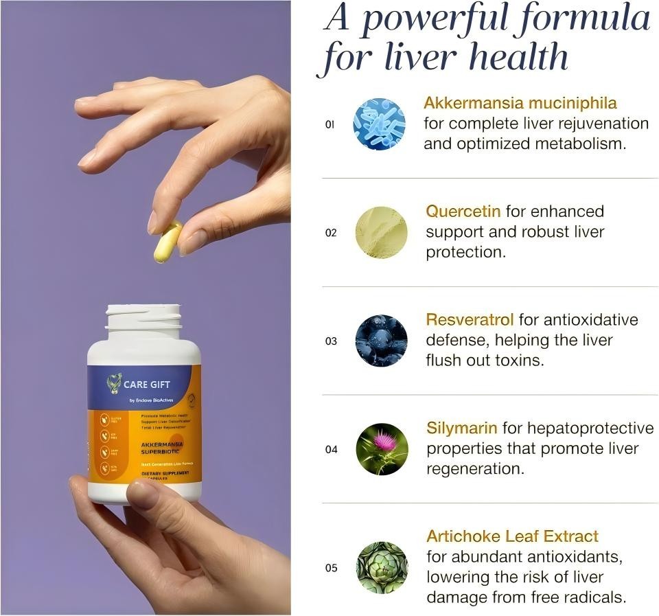 Probiotic Liver Health Supplement for Energy & Digestion (60ct) | Free Shipping