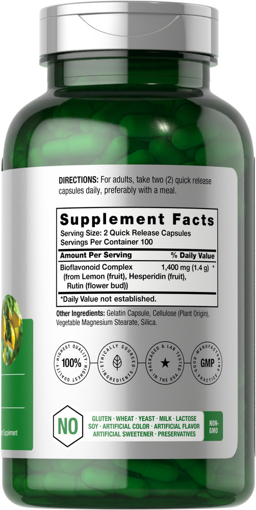 Lemon Bioflavonoids Complex 1400mg | 200 Capsules | Rutin, Hesperidin | Horbaach