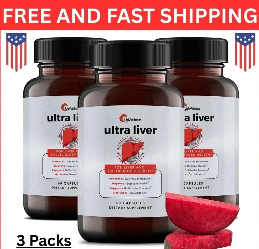 3Pcs UpWellness Ultra Liver Supplement for Liver Health and Gallbladder Support.